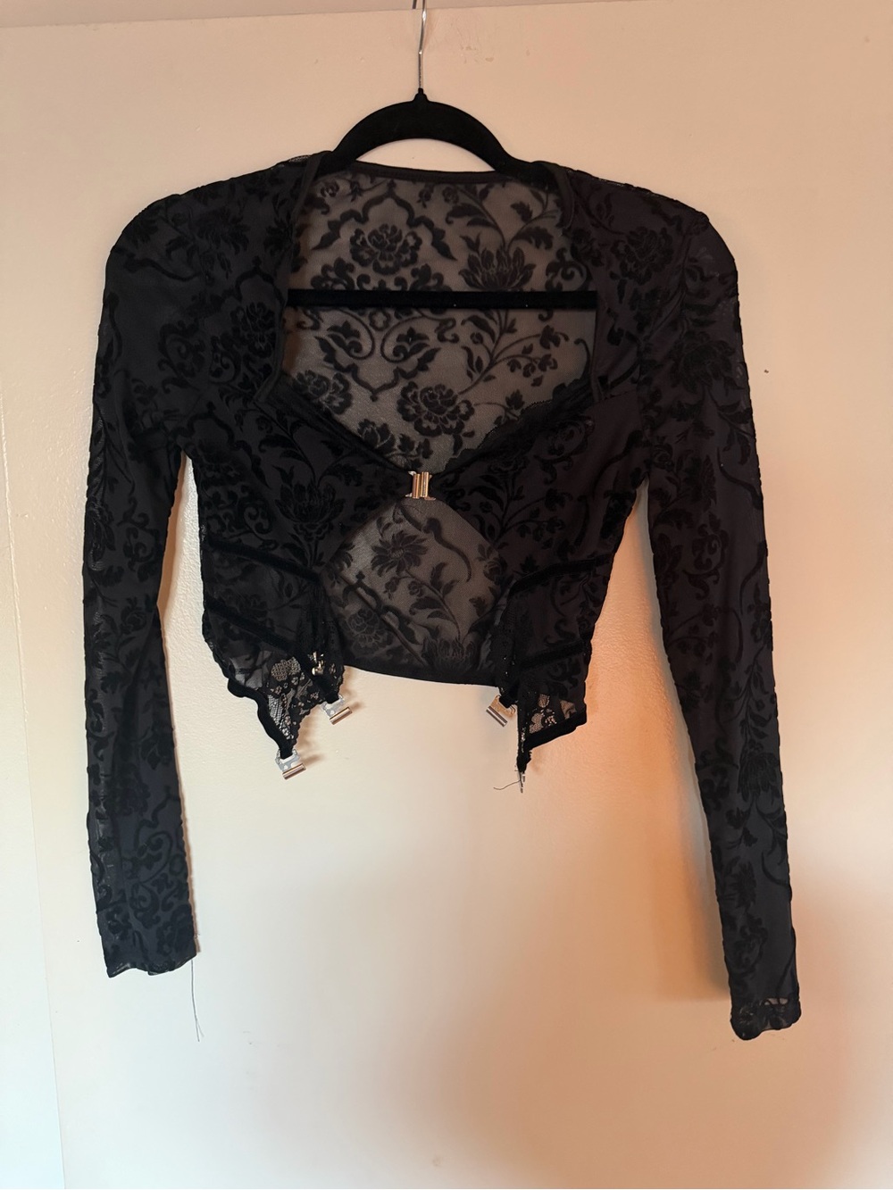 Black Lace Bolero Shrug Top - Women's Black Lace Overlay